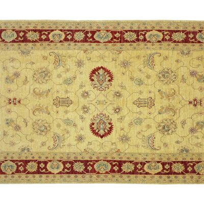 Afghan Chobi Ziegler 248x161 alfombra anudada a mano 160x250 beige floral pelo corto Orient