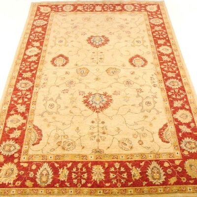 Afghan Chobi Ziegler 248x157 hand-knotted carpet 160x250 beige flower pattern, short pile
