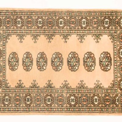 Pakistan Bukhara 123x77 alfombra anudada a mano 80x120 naranja patrón geométrico, pelo corto