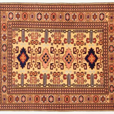 Tapis Afghan Mauri Kabul 153x117 noué main 120x150 motif géométrique multicolore