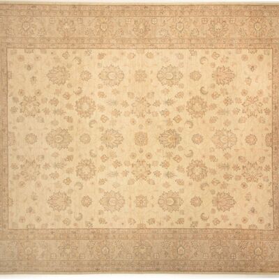 Afghan Chobi Ziegler 376x282 tappeto annodato a mano 280x380 beige motivo floreale pelo corto