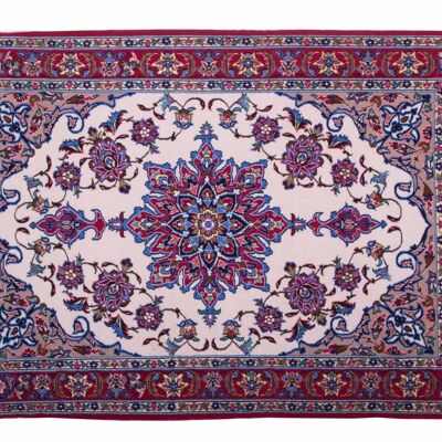 Perser Isfahan 107x74 Handgeknüpft Teppich 70x110 Mehrfarbig Orientalisch Kurzflor