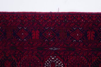 Tapis oriental afghan 292x194 tapis noué main 190x290 motif géométrique rouge 5