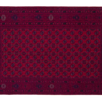 Tappeto orientale afgano 195x118 tappeto annodato a mano 120x200 motivo geometrico rosso