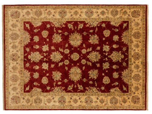 Afghan Chobi Ziegler 248x209 Handgeknüpft Teppich 210x250 Rot Blumenmuster Kurzflor