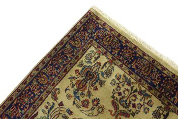 Tapis Sarough 240x89 noué main 90x240 Tapis d'Orient à poils courts fleuris beige 5