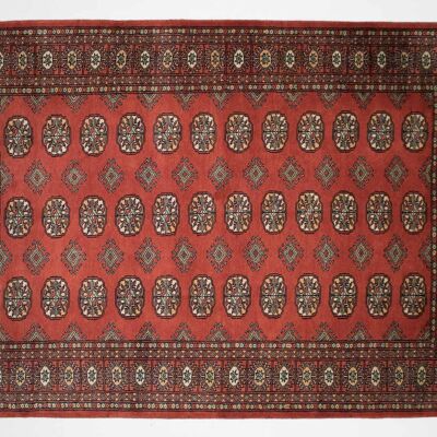 Pakistan Bukhara 177x123 tappeto annodato a mano 120x180 rosso motivo geometrico, pelo corto