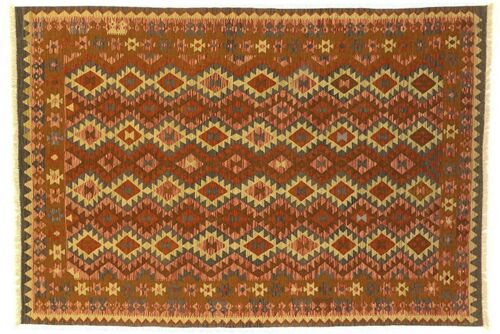 Afghan Maimana Kelim Bunt 294x201 Handgewebt Teppich 200x290 Mehrfarbig Geometrisch