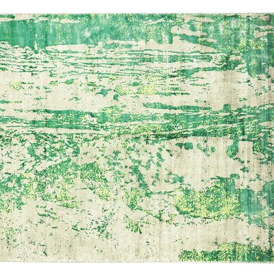 Handloom Vintage 230x160 Alfombra tejida a mano 160x230 Verde Abstracto Trabajo hecho a mano Oriente