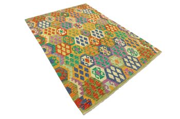 Afghan Maimana Kilim coloré 255x187 tapis tissé à la main 190x260 travail manuel chambre orientale 3