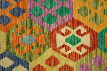 Afghan Maimana Kilim coloré 255x187 tapis tissé à la main 190x260 travail manuel chambre orientale 4