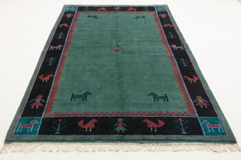 Gabbeh 253x186 tapis noué main 190x250 tapis oriental bleu oriental à poils courts 2