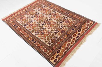 Tapis Afghan Mauri Kabul 155x118 noué main 120x160 motif géométrique or 4