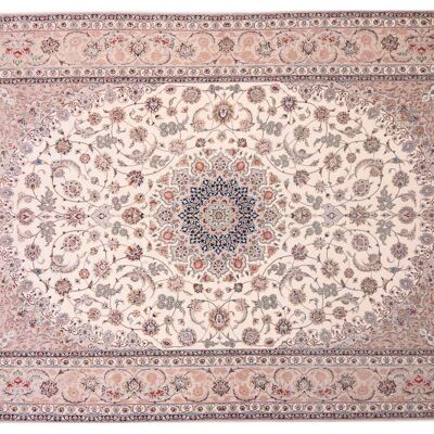 Tapis persan Ispahan 369x255 noué main 260x370 beige, oriental, poils courts, orient