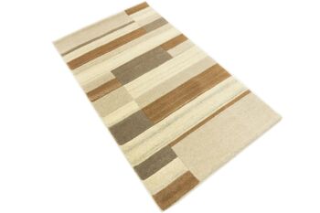 Tapis Nepal 161x94 noué main 90x160 Tapis d'Orient à carreaux courts beige 3