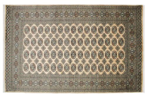 Pakistan Buchara 246x156 Handgeknüpft Teppich 160x250 Beige Geometrisch Muster Kurzflor