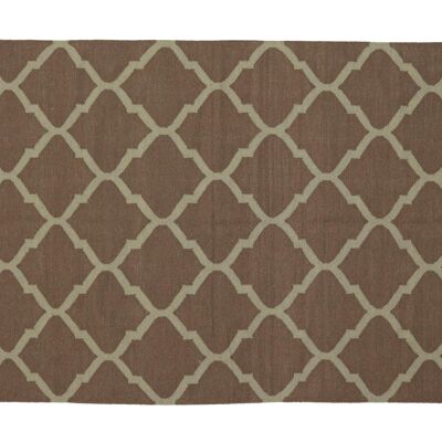 Kelim 270x170 Handgewebt Teppich 170x270 Braun Ornamente Handarbeit Orient Zimmer