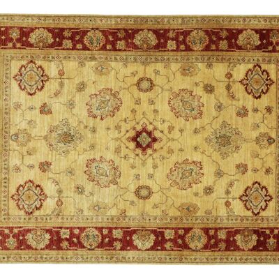 Afghan Chobi Ziegler 224x171 alfombra anudada a mano 170x220 beige floral pelo corto Orient