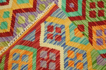 Afghan Maimana Kilim Coloré 196x156 Tapis tissé à la main 160x200 Artisanat Chambre Orient 5