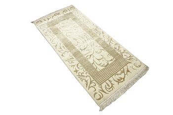 Tapis Asman 150x80 noué main 80x150 Tapis d'Orient à poils courts monochrome blanc 4