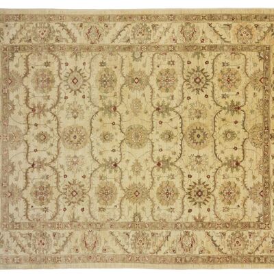 Afghan Chobi Ziegler 312x242 Handgeknüpft Teppich 240x310 Beige Blumenmuster Kurzflor