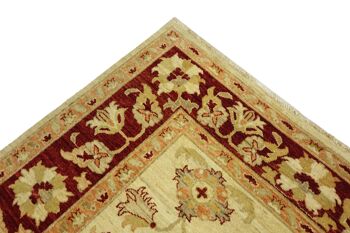 Afghan Chobi Ziegler 243x196 Tapis noué main 200x240 Beige Floral Pile Courte Orient 5