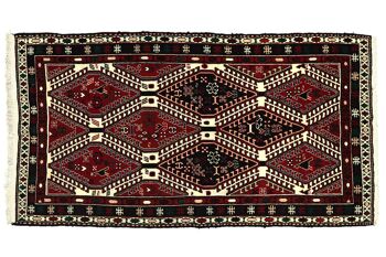 Tapis persan kilim 197x120 tissé main 120x200 motif géométrique rouge travail manuel 1