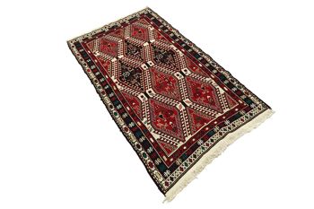 Tapis persan kilim 197x120 tissé main 120x200 motif géométrique rouge travail manuel 3
