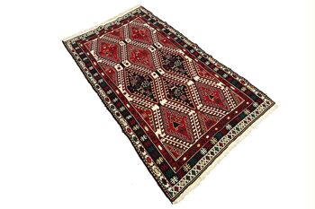 Tapis persan kilim 197x120 tissé main 120x200 motif géométrique rouge travail manuel 4