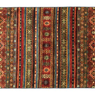 Afghan Khorjin Shaal 182x120 tapis noué à la main 120x180 motif géométrique rouge