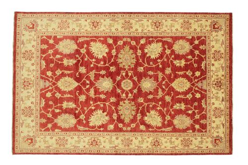 Afghan Chobi Ziegler 237x170 Handgeknüpft Teppich 170x240 Rot Floral Kurzflor Orient
