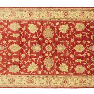 Afghan Chobi Ziegler 237x170 alfombra anudada a mano 170x240 rojo floral pelo corto Orient