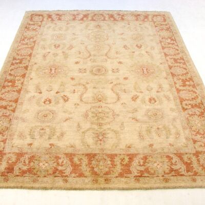 Afghan Chobi Ziegler 233x169 Handgeknüpft Teppich 170x230 Beige Orientalisch Kurzflor