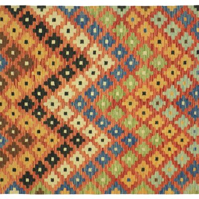 Afghan Maimana Kilim Multicolore 196x150 Tappeto tessuto a mano 150x200 Lavoro manuale Orient Room