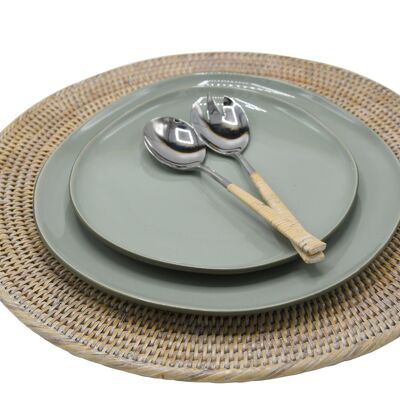 Round placemat Ø40cm Popa white rattan limed