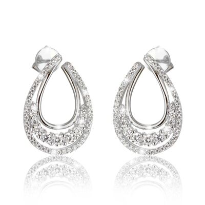 Pendientes de plata elipse