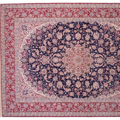 Perser Isfahan 340x253 Handgeknüpft Teppich 250x340 Blau Orientalisch Kurzflor Orient