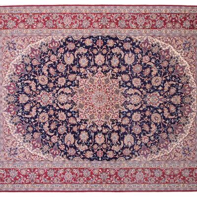 Persian Isfahan 340x253 hand-knotted carpet 250x340 blue oriental, short pile, orient
