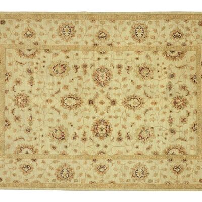 Afghan Chobi Ziegler 232x168 Handgeknüpft Teppich 170x230 Beige Floral Kurzflor Orient