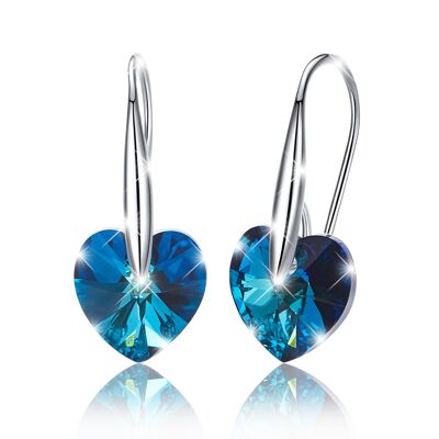 Boucles d'oreilles coeur bleu