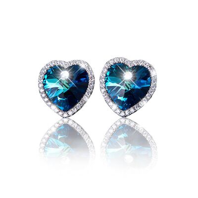 Blue Hearts stud earrings