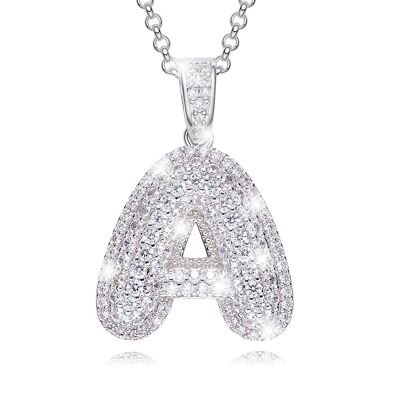 Necklace zirconia letter A