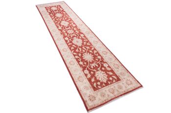 Tapis de passage Afghan Chobi Ziegler 297x77 noué main 80x300 rouge oriental 3