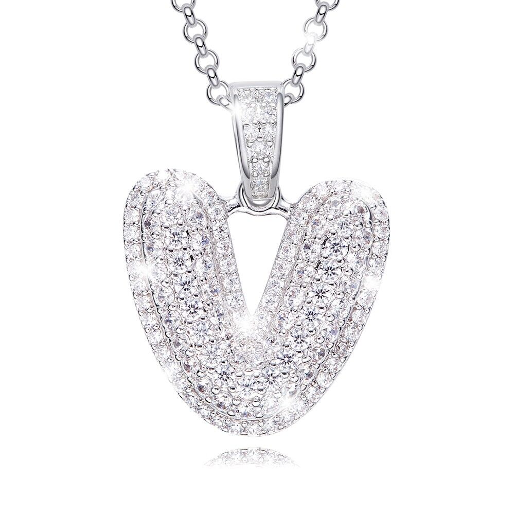 Collar circonitas letra V