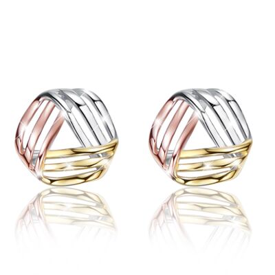 Tricolor stud earrings