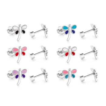 Boucles d'oreilles puces papillon