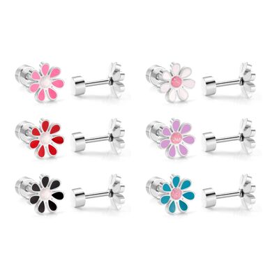 Stud earrings set flower
