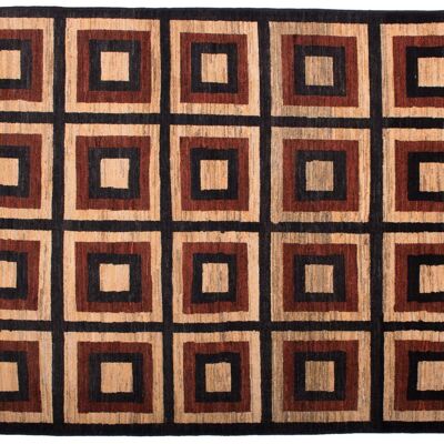 Afghan Modern Chobi Ziegler 190x149 tappeto annodato a mano 150x190 multicolore geometrico