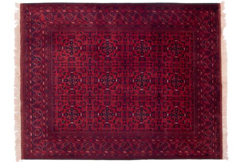Afghan Belgique Khal Mohammadi 194x151 Handgeknüpft Teppich 150x190 Braun Geometrisch