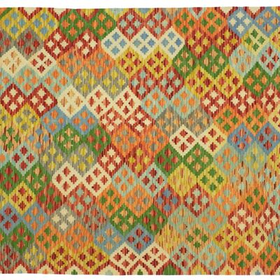 Afghan Maimana Kilim Colorful 198x152 Alfombra tejida a mano 150x200 Handcraft Orient Room